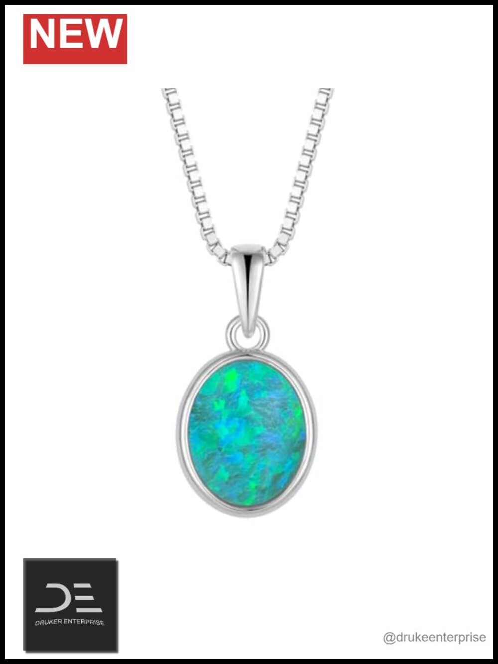 925 Sterling Silver Fire Opal Necklace 8x10mm Oval Pendant